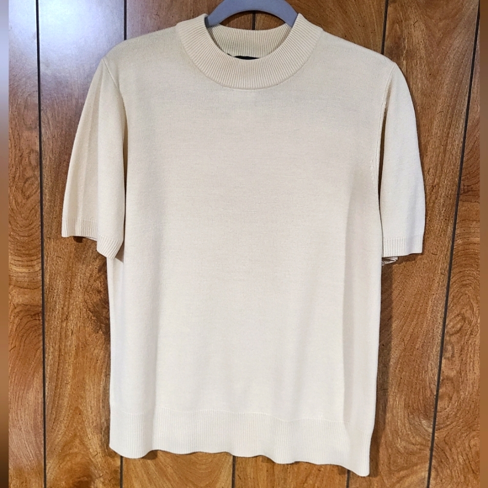 Sag Harbor mock neck pullover knit top